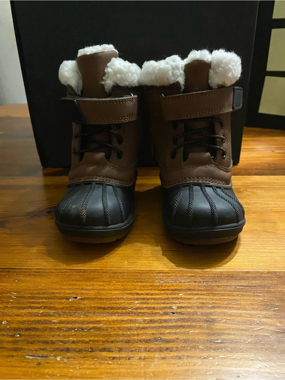 Cat & Jack Brown and Black Cozy Winter Boots for Kids